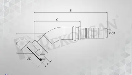 FLANŞLI 45° HORTUM RAKORU 6000 SERİSİ (KALIN TİP)
