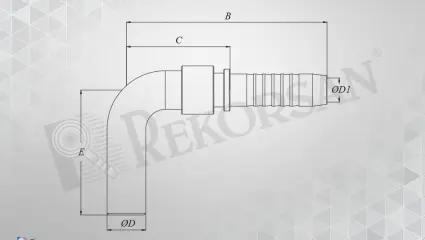BORU UÇLU 90° HORTUM RAKORU