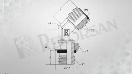 UNF - ORFS 45° KONTRALI DİRSEK