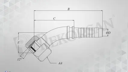 METRİK SOMUNLU 45º HORTUM RAKORU