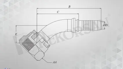 ORFS SOMUNLU 45º HORTUM RAKORU