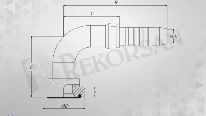 FLANŞLI 90° HORTUM RAKORU 3000 SERİSİ