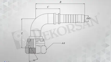 BSP SOMUNLU 90º HORTUM RAKORU