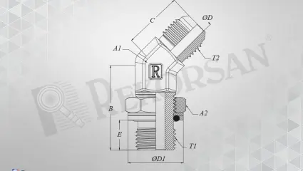 BSP - UNF 45° KONTRALI DİRSEK