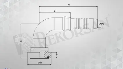 FLANŞLI 90° HORTUM RAKORU 6000 SERİSİ (KALIN TİP)