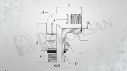 UNF - ORFS 90° KONTRALI DİRSEK