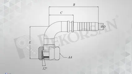 METRİK SOMUNLU 90º HORTUM RAKORU