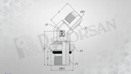 UNF - UNF 45° KONTRALI DİRSEK