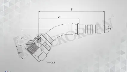 UNF SOMUNLU 45° HORTUM RAKORU