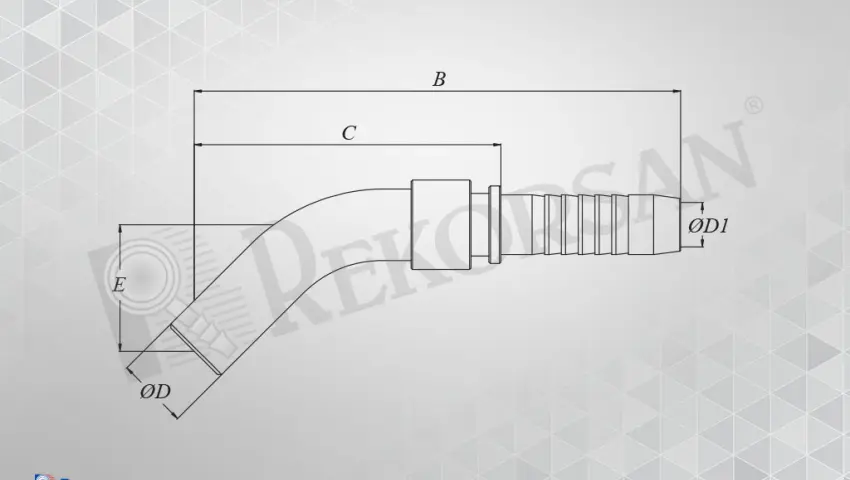 BORU UÇLU 45° HORTUM RAKORU
