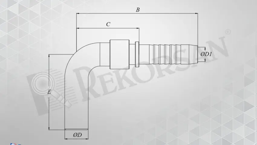 BORU UÇLU 90° HORTUM RAKORU