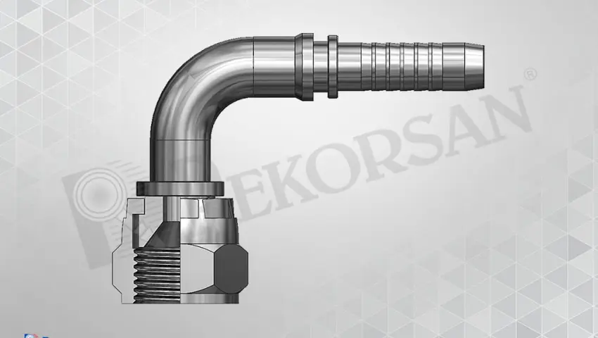 UNF SOMUNLU 90º HORTUM RAKORU