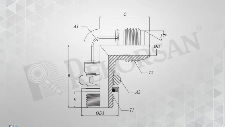 BSP - UNF 90° KONTRALI DİRSEK