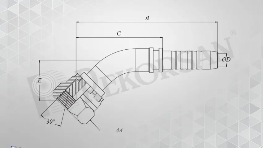 BSP SOMUNLU 45º HORTUM RAKORU