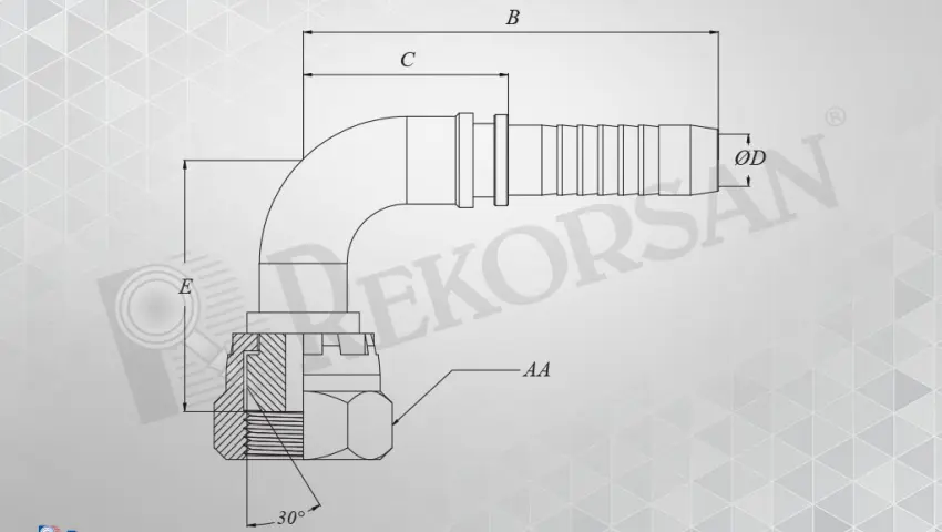 BSP SOMUNLU 90º HORTUM RAKORU