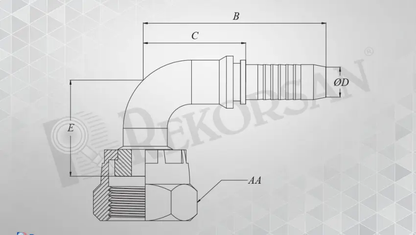 ORFS SOMUNLU 90º HORTUM RAKORU