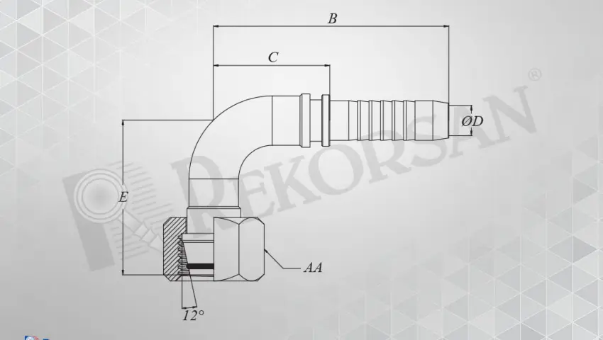 DN4 SOMUNLU 90º HORTUM RAKORLARI