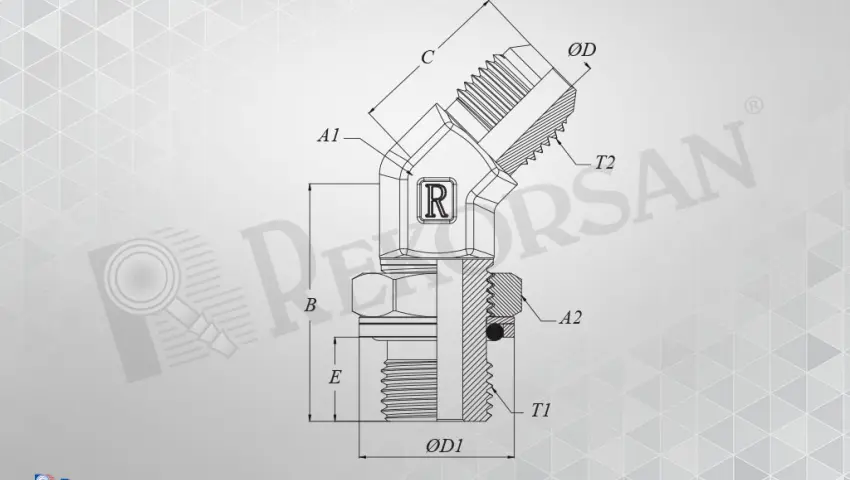 BSP - UNF 45° KONTRALI DİRSEK