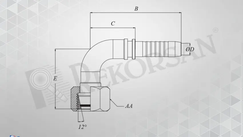 METRİK SOMUNLU 90º HORTUM RAKORU