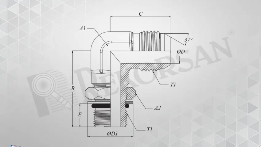 UNF - UNF 90° KONTRALI DİRSEK