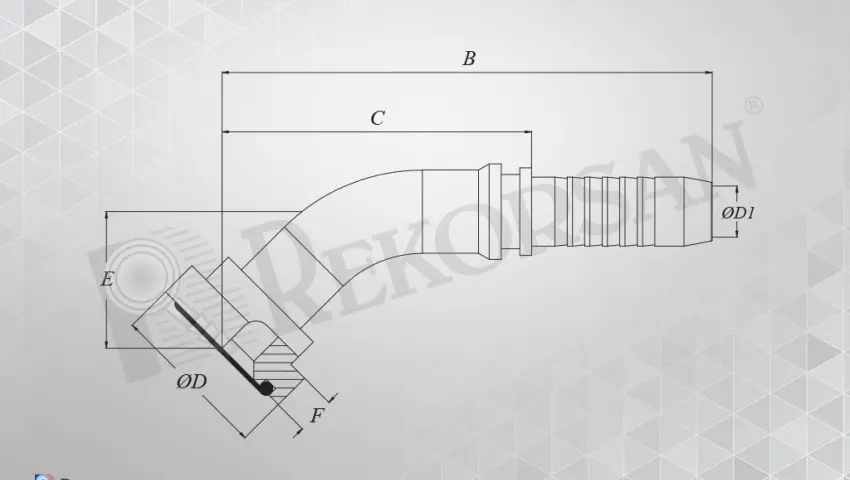 FLANŞLI 45° HORTUM RAKORU 6000 SERİSİ