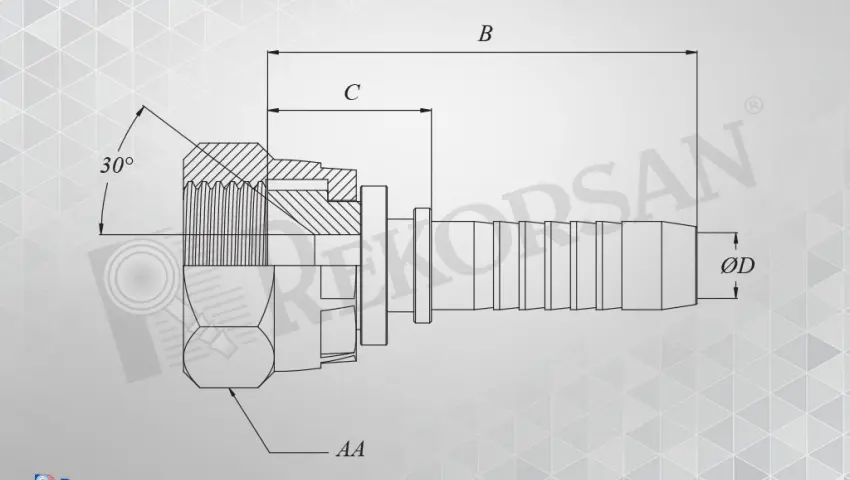 METRİK İÇE HAVŞA SOMUNLU DÜZ HORTUM RAKORU